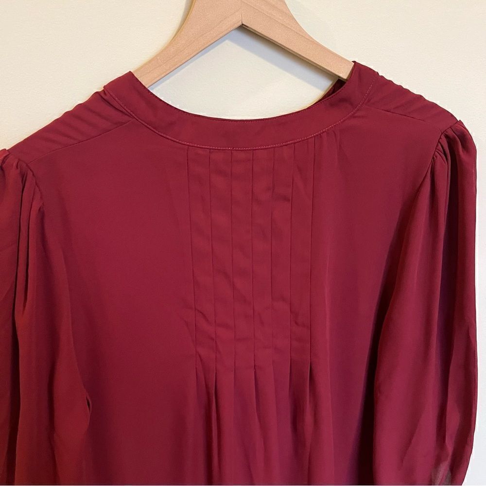 Everly Merlot button front blouse - Picture 5 of 10